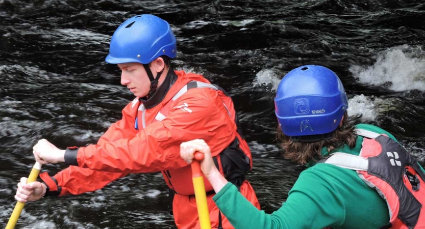 students learn whitewater skills